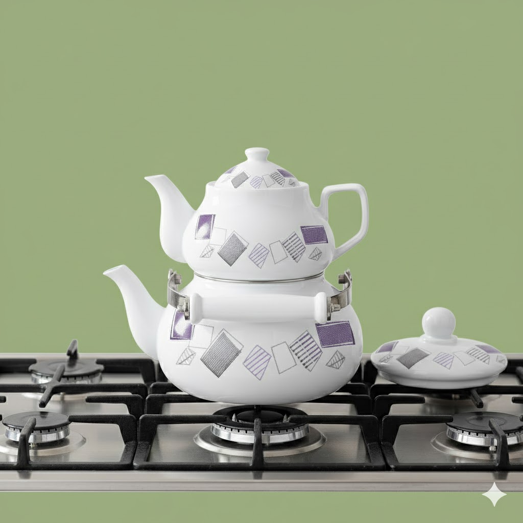 17 کتری و قوری لعابی یونیک کد 7539 (خارجی درجه 1 ) - Image 2