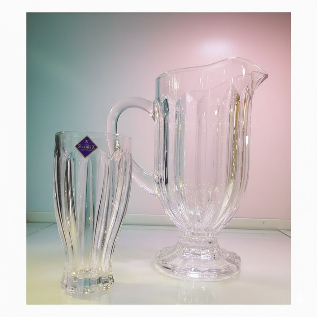 unnamed (22) پارچ و لیوان کریستال جنوا - Image 1