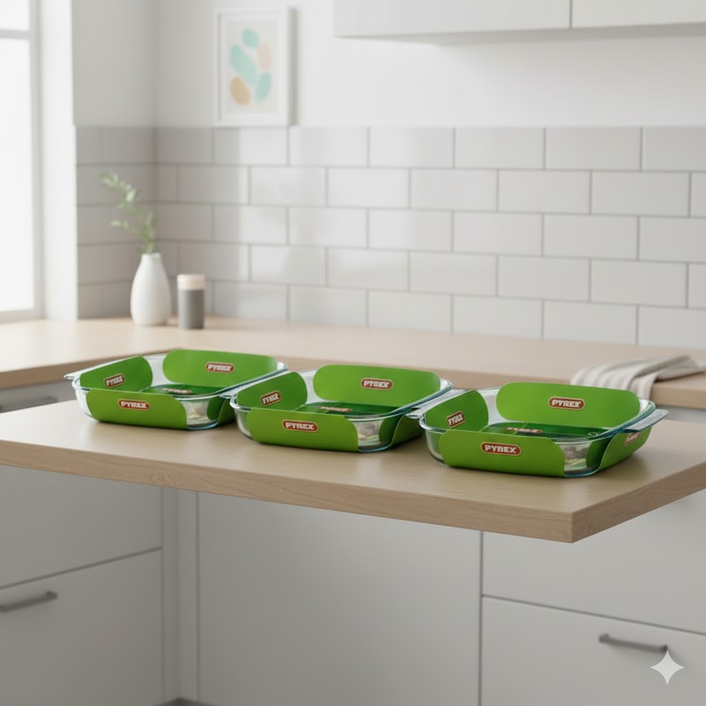 unnamed (35) ست 3 تابه مستطیل بزرگ پیرکس کد 340 - Image 1