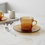 فنجان و نعلبکی عسلی دورالکس DURALEX AMBER