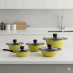 سرویس قابلمه 10 پارچه سرامیکی یونیک کد 8824 (سبز) (خارجی درجه عالی)