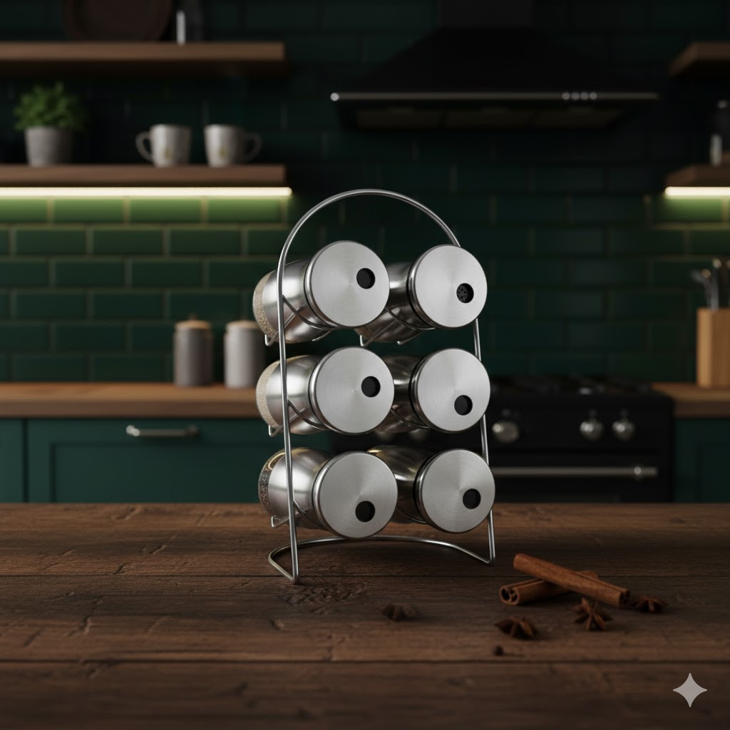 unnamed (1) ست ادویه 6 تایی استیل ایستاده یونیک کد 2031 (خارجی درجه1) - Image 1