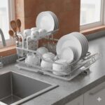 جاظرفی دو طبقه آلومینیوم صادراتی نقره ای یونیک کد 2650 - Image 5