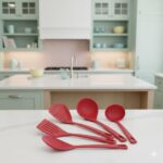 ست 5 پارچه کفگیر و ملاقه تفلون رنگی ترامونتینا