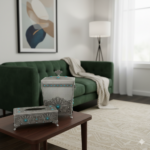 ست جای دستمال کاغذی و سطل پیوتر یونیک کد 1302 - Image 2