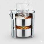 ظرف غذای 2 طبقه استیل دو جداره یونیک کد 2630 (خارجی) - Image 4