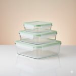 ست ظروف غذا فریزری شیشه ای سه سایز یونیک کد 2822 (خارجی دریجه 1)