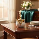 شکلات خوری گرد سرامیک طلایی یونیک کد 1679