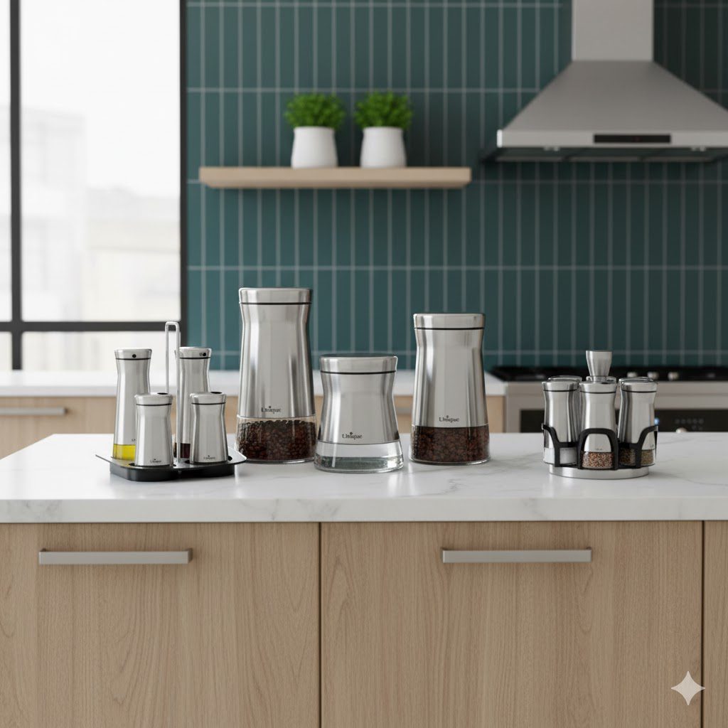 21 سرویس بانکه 16 پارچه عروس استیل یونیک کد 1403 (خارجی درجه1) - Image 2