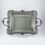 سینی پیوتر کوچک نگین دار بنفش یونیک کد 1527 (خارجی ضد زنگ) - Image 3