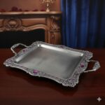 سینی پیوتر کوچک نگین دار بنفش یونیک کد 1529 (خارجی ضد زنگ)