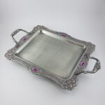 سینی پیوتر کوچک نگین دار بنفش یونیک کد 1529 (خارجی ضد زنگ) - Image 3