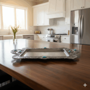 سینی پیوتر متوسط نگین دار یونیک کد 1447 (خارجی ضد زنگ) 1 33