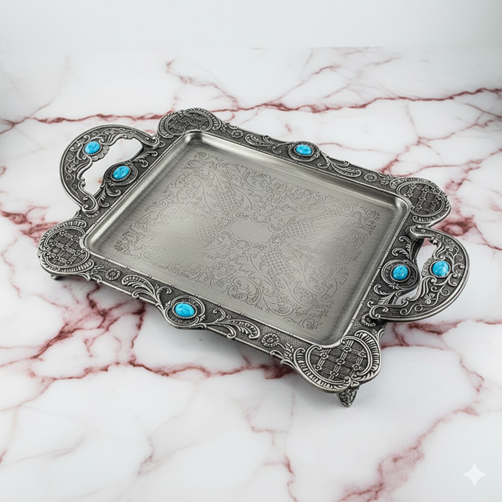 34 سینی پیوتر متوسط نگین دار یونیک کد 1447 (خارجی ضد زنگ) - Image 1