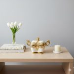 شکلات خوری مربع سرامیک طلایی یونیک کد 1685