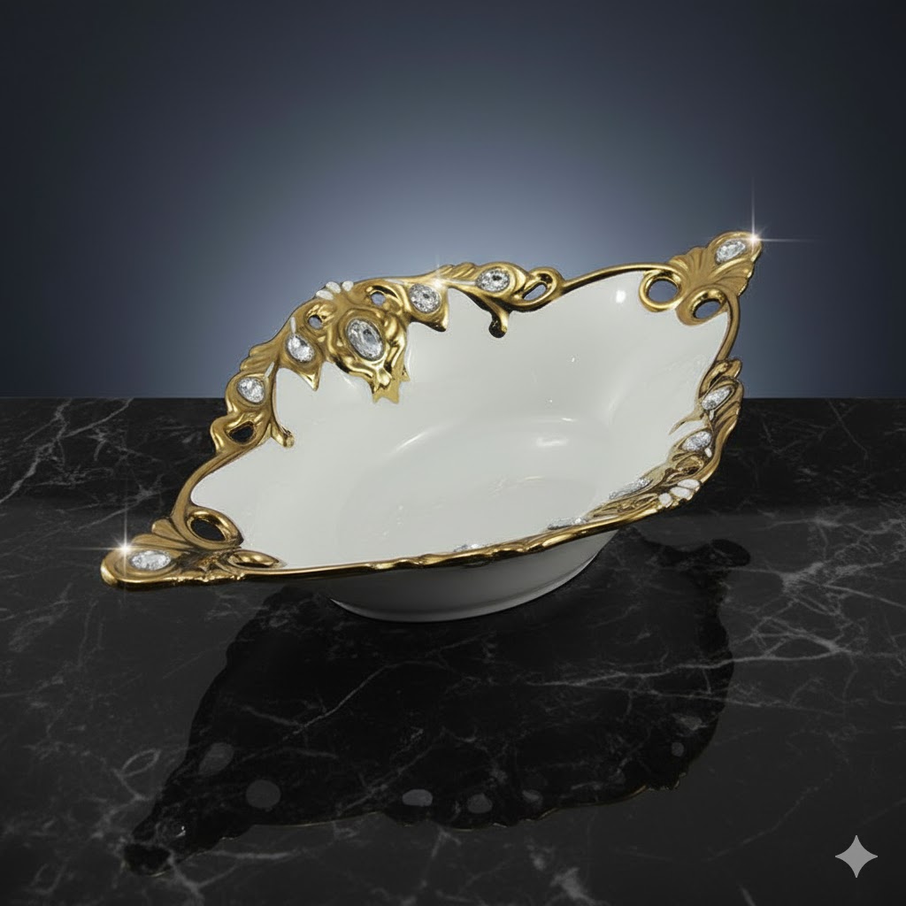 unnamed (18) کشکول خوری سرامیک طلایی یونیک کد 1649 - Image 1