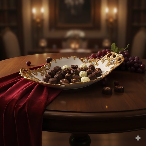 ظرف قایقی بزرگ سرامیک طلایی یونیک کد 1639 - Image 3