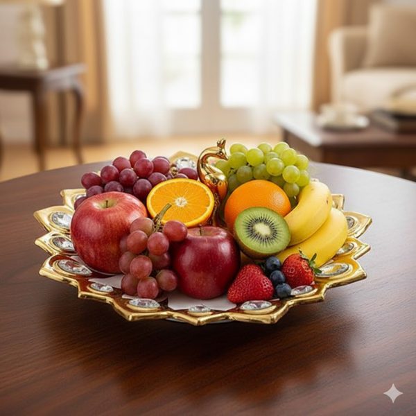 میوه خوری سرامیک طلایی طاووسی یونیک کد 1014 - Image 4