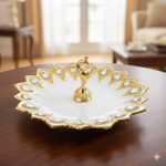 میوه خوری سرامیک طلایی طاووسی یونیک کد 1014