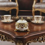 شکلات خوری سرامیکی طاووسی طلایی یونیک کد 1036