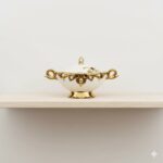 شکلات خوری بیضی سرامیک طلایی یونیک کد 1683