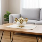 شکلات خوری گرد سرامیک طلایی یونیک کد 1681 - Image 5