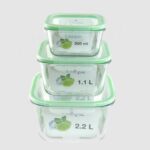 ست ظروف غذا فریزری شیشه ای سه سایز یونیک کد 2813 (خارجی دریجه 1) - Image 3