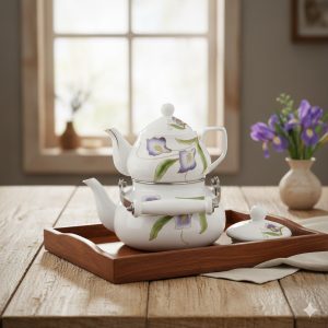 کتری و قوری لعابی یونیک کد 7541 (خارجی درجه 1 ) 1 4 1