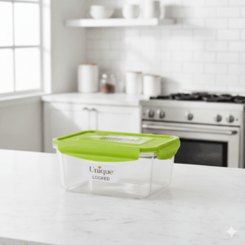 Gemini_Generated_Image_e8ihcbe8ihcbe8ih ظرف غذا فریزری مربعی 1.2 لیتر یونیک کد 2845 - Image 1