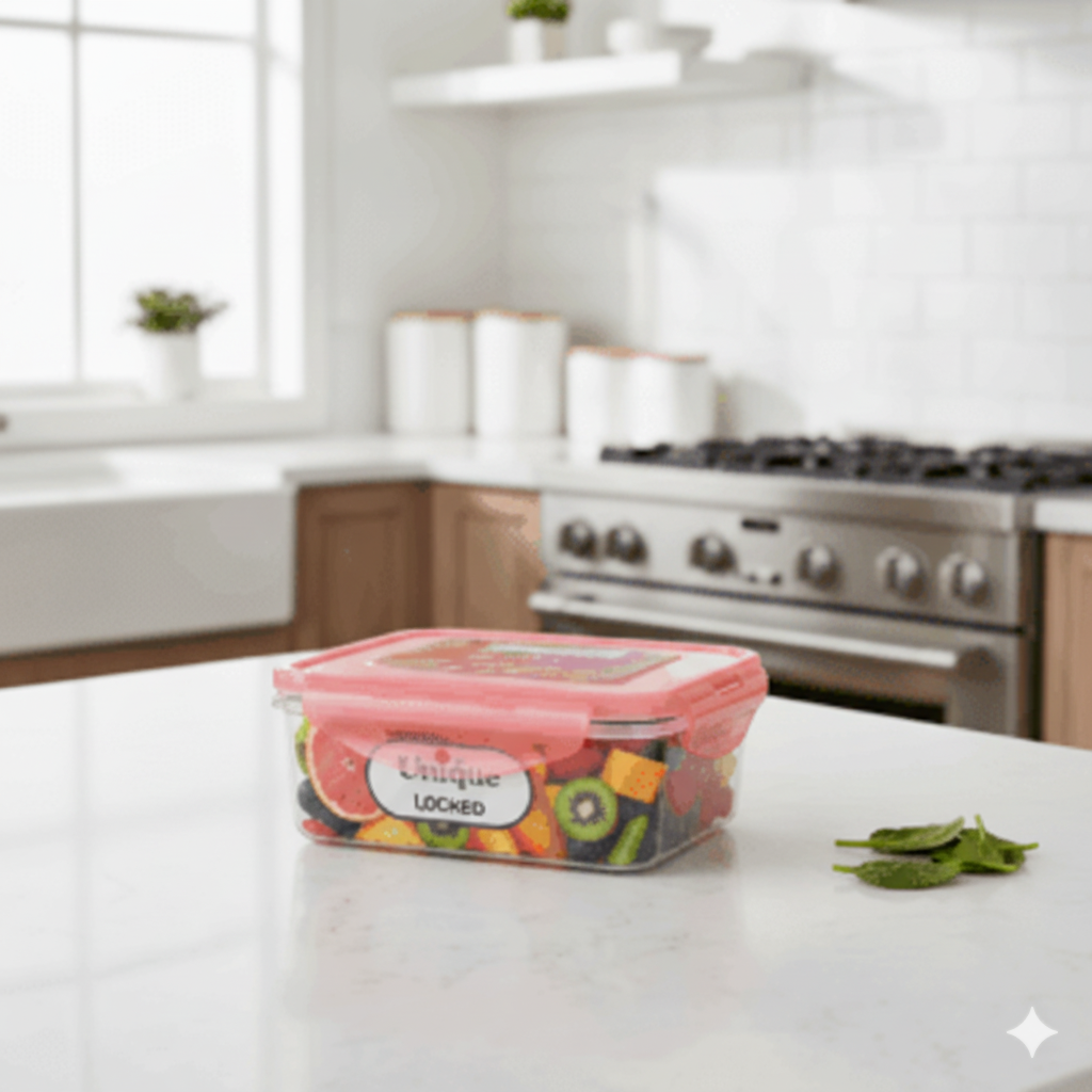 Gemini_Generated_Image_mvuxekmvuxekmvux ظرف غذا فریزری مربعی 0.85 لیتر یونیک کد 2837 - Image 1