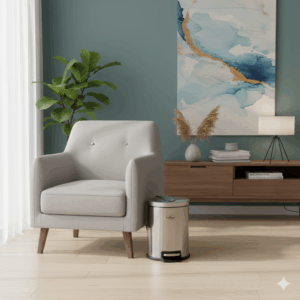 سطل زباله استیل 3 لیتری آرام بند یونیک کد 4360 1 Gemini Generated Image tsopyktsopyktsop