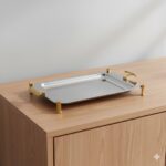 سینی استیل پایه طلایی یونیک کد 3834 (خارجی درجه 1)