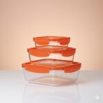 ست ظروف غذا فریزری شیشه ای سه سایز یونیک کد 2809 (خارجی دریجه 1)