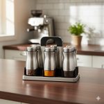 ست ادویه 7 پارچه پایه استیل یونیک کد 2047 (خارجی درجه1)