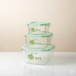 ست ظروف غذا فریزری شیشه ای سه سایز یونیک کد 2813 (خارجی دریجه 1)