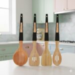 ست کفگیر و ملاقه بامبو یونیک کد 3319