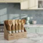 ست کفگیر و ملاقه بامبو یونیک کد 3344