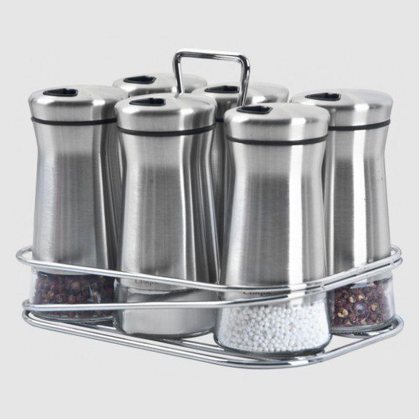 1463 ست ادویه 7 پارچه پایه استیل یونیک کد 1463 (خارجی درجه1) - Image 3