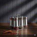 ست ادویه 7 پارچه پایه استیل یونیک کد 1463 (خارجی درجه1)