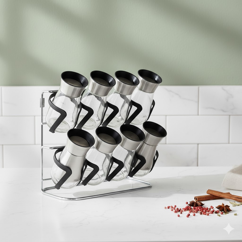 3 ست ادویه دو طبقه 9 پارچه قطره یونیک کد 1444 (خارجی درجه1) - Image 3