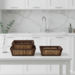 ست سبد نان 3 تایی طرح حصیری یونیک کد 3984