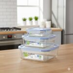 ست ظروف غذا فریزری شیشه ای سه سایز یونیک کد 2811 (خارجی دریجه 1) - Image 2