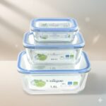 ست ظروف غذا فریزری شیشه ای سه سایز یونیک کد 2811 (خارجی دریجه 1)