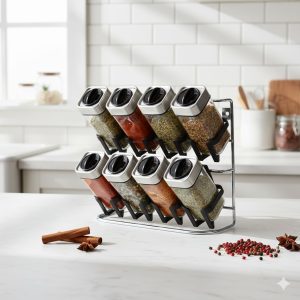 ست ادویه دو طبقه 9 پارچه مربعی یونیک کد 1479 (خارجی درجه1) 1 3