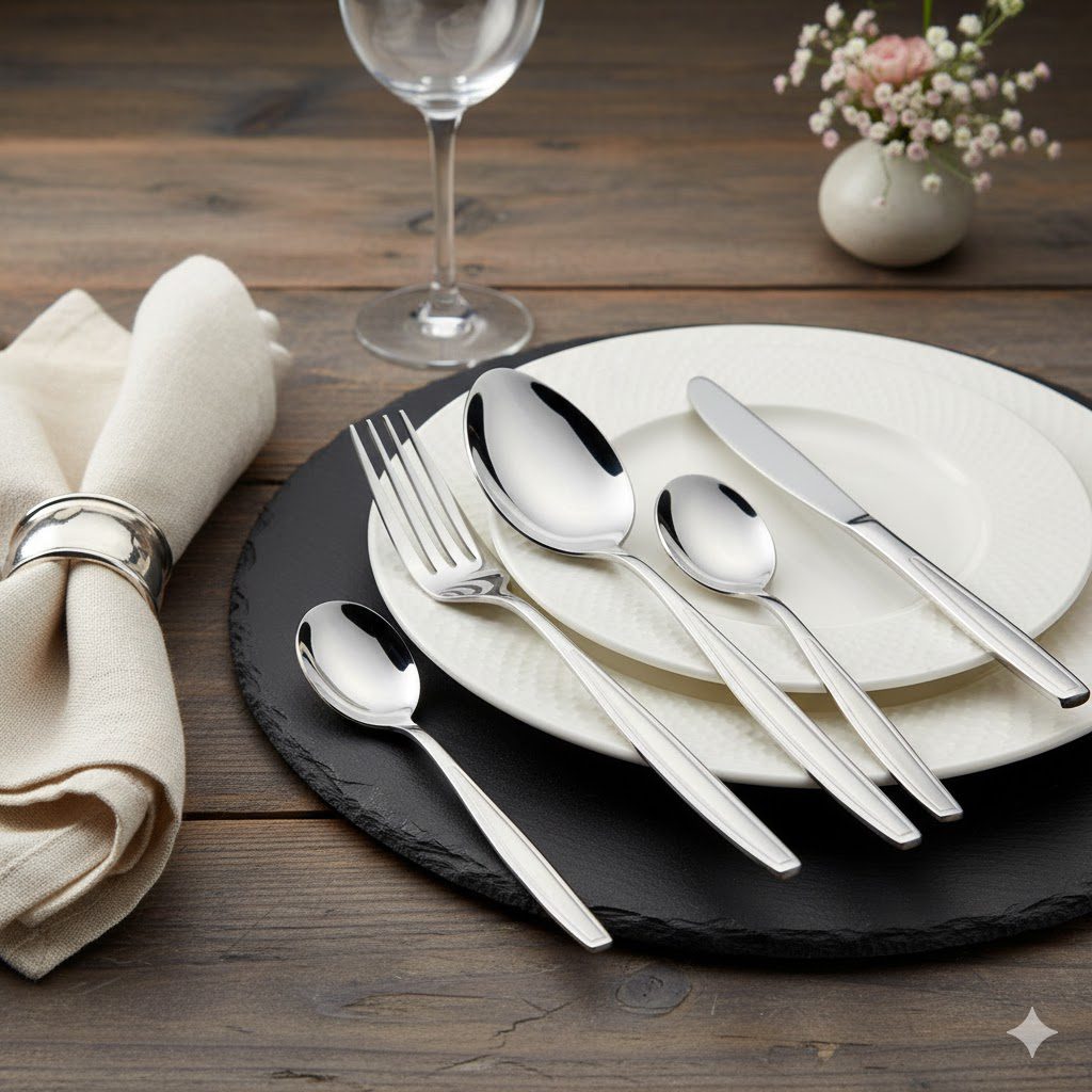 5738 سرویس کیفی 129 پارچه قاشق و چنگال ستیل ضخامت 4.5 میل یونیک کد 5738 (خارجی درجه 1) - Image 1