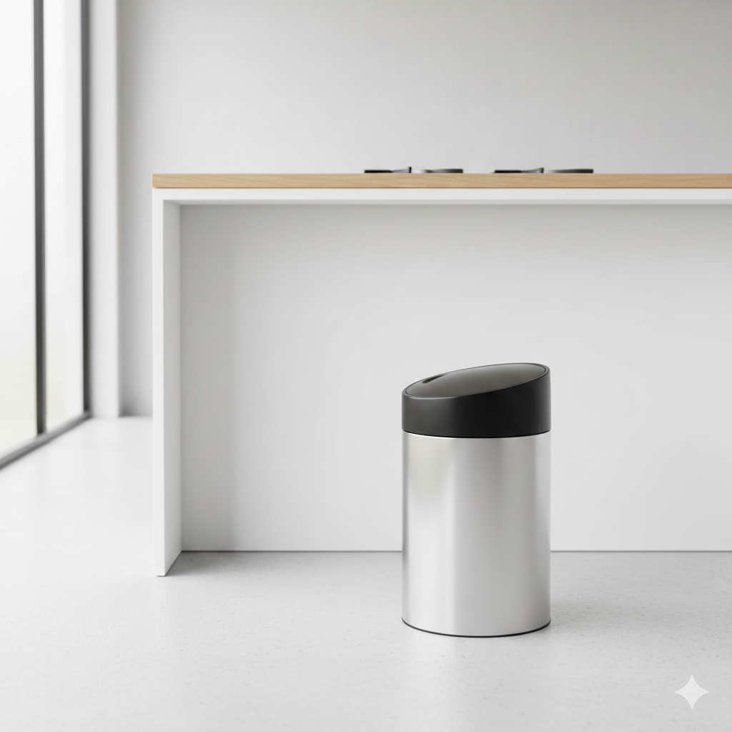 Gemini_Generated_Image_8shb5w8shb5w8shb سطل زباله استیل اسلاید بین آکا الکتریک 40لیتر - Image 1