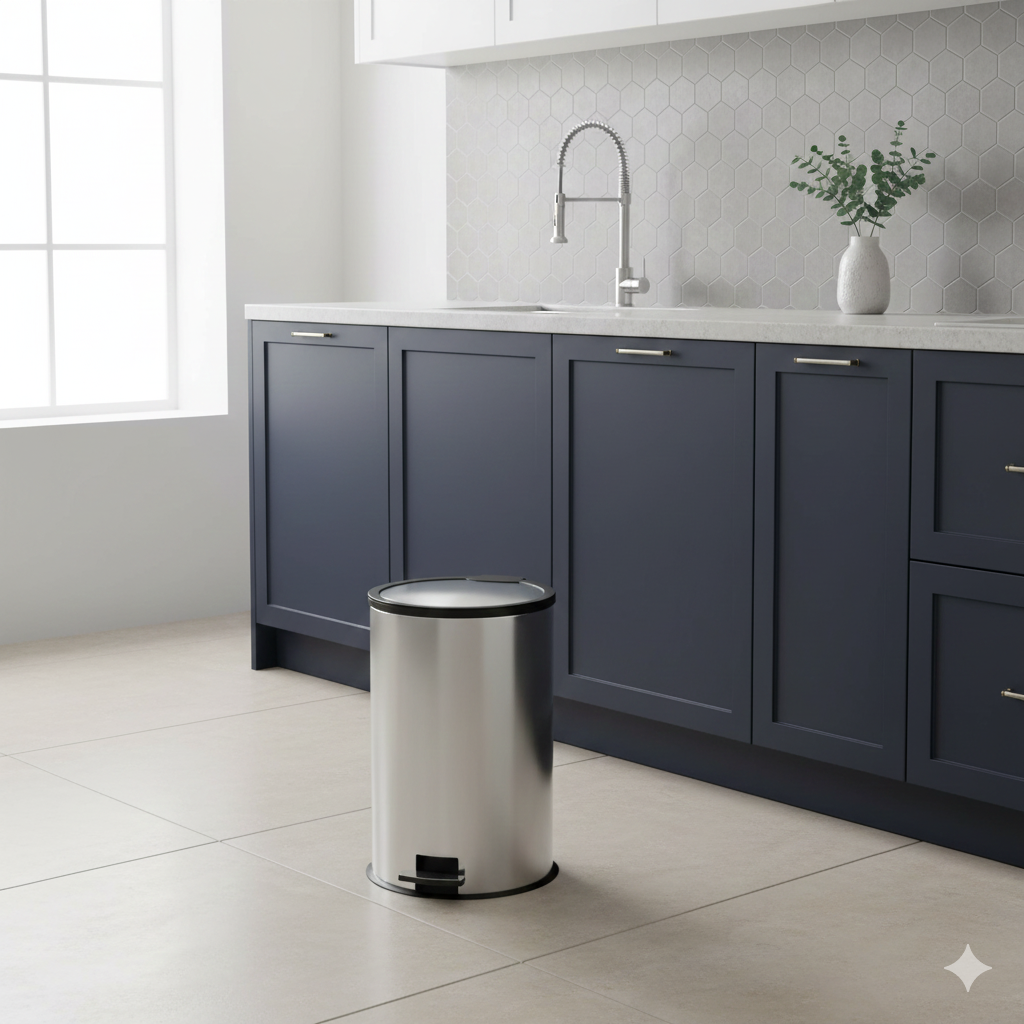 Gemini_Generated_Image_uni10runi10runi1 سطل زباله پدال بین استیل آکا الکتریک 25لیتر - Image 1