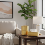 ست سطل و جا دستمالی طلایی یونیک کد 4244 - Image 2