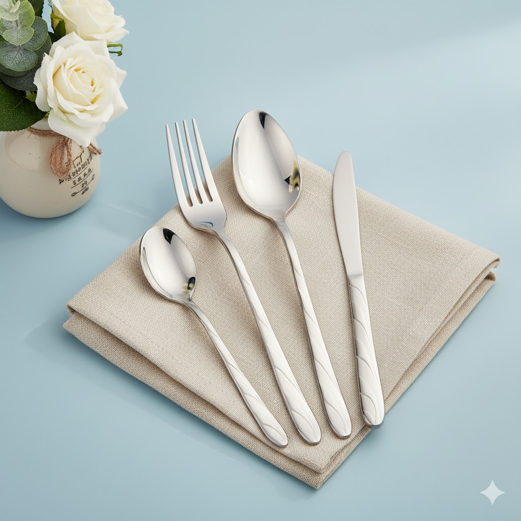 unnamed (10) سرویس کیفی 129 پارچه قاشق و چنگال استیل ضخامت 4.5 میل یونیک کد 5728 (خارجی درجه 1) - Image 1