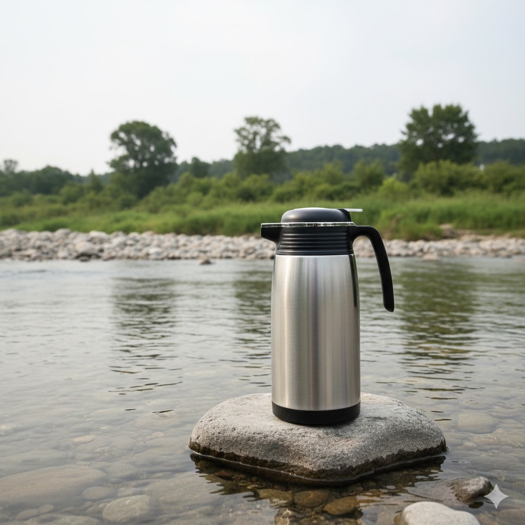 unnamed (11) فلاسک 1 لیتری شیشه دار استیل یونیک کد 1750 - Image 1